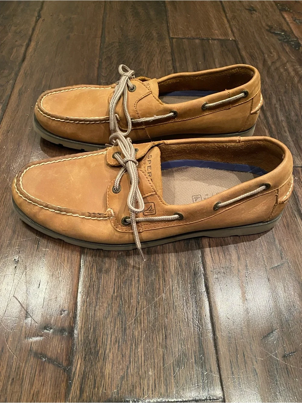 Sperry Wheat/Tan Leather 2-Eye Boat Shoes